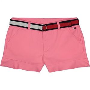 Tommy Hilfiger Girls Belted Ruffle Shorts, Size 14